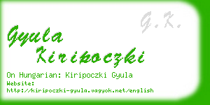 gyula kiripoczki business card